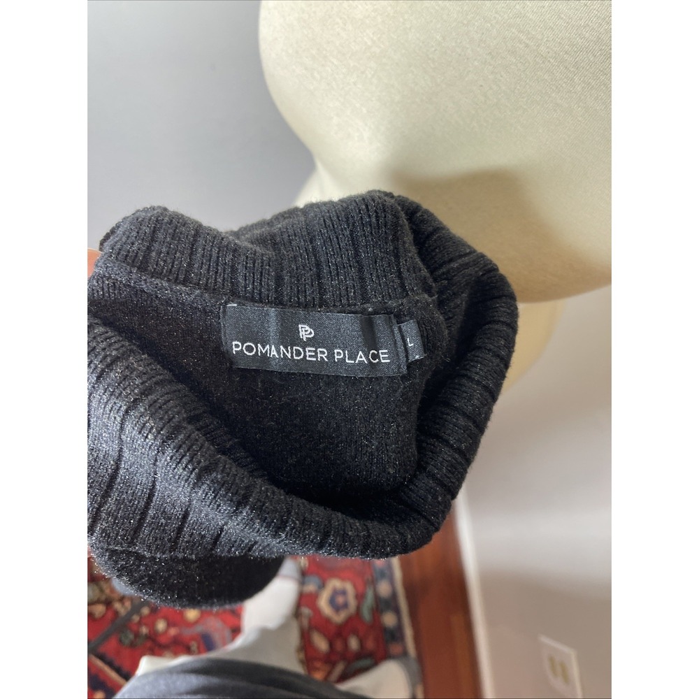 Tuckernuck Pomander Place Black‎ Sparkle Turtleneck Sweater Dress Large L - Picture 8 of 9